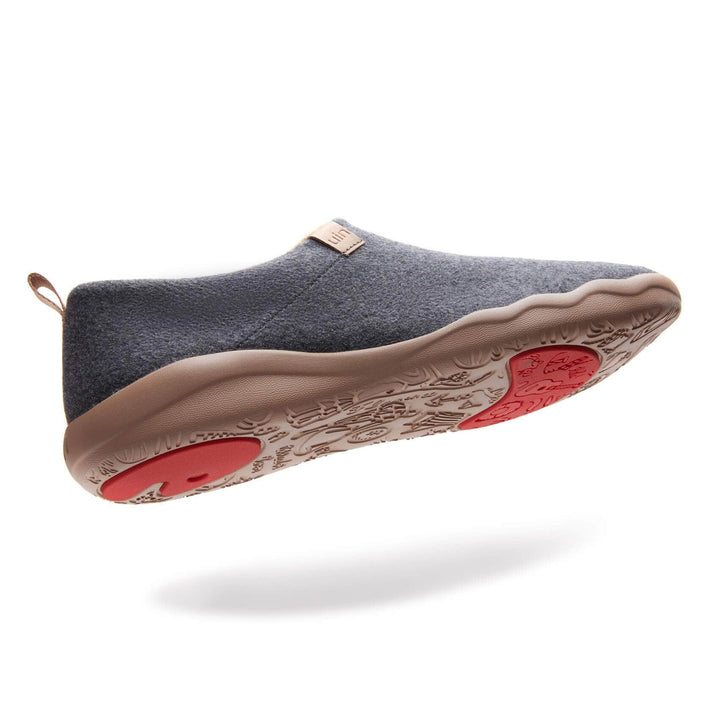 UIN Men Dimgray Knitted Wool Toledo II Canvas loafers