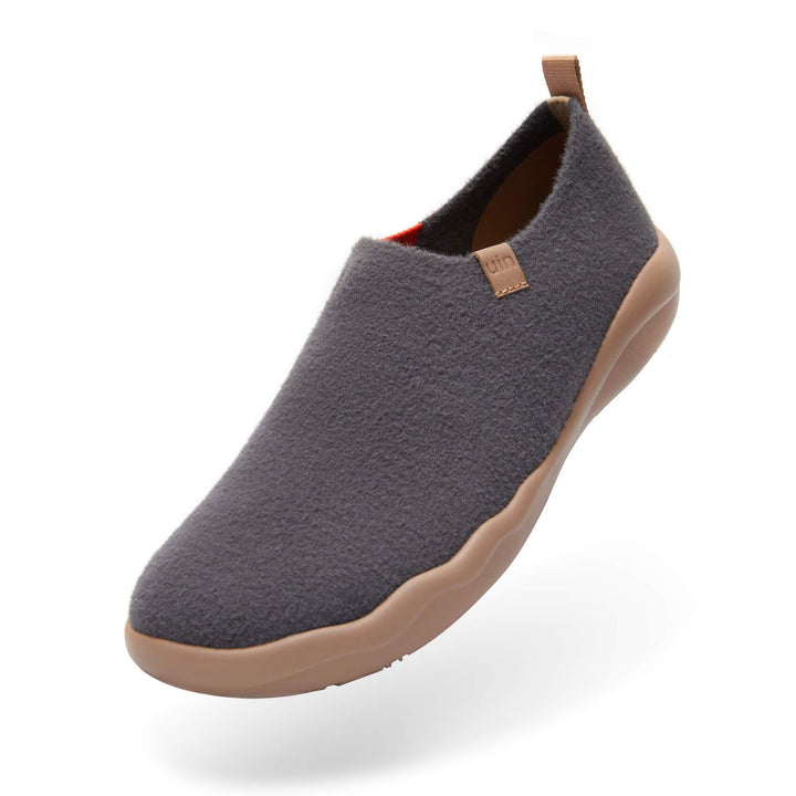 UIN Men Dimgray Knitted Wool Toledo II Canvas loafers