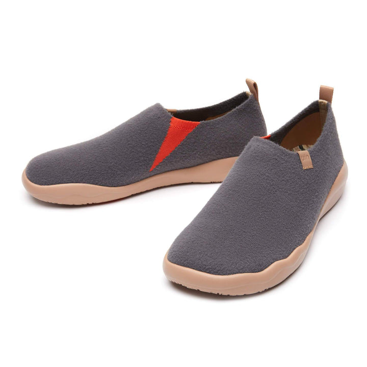 UIN Men Dimgray Knitted Wool Toledo II Canvas loafers