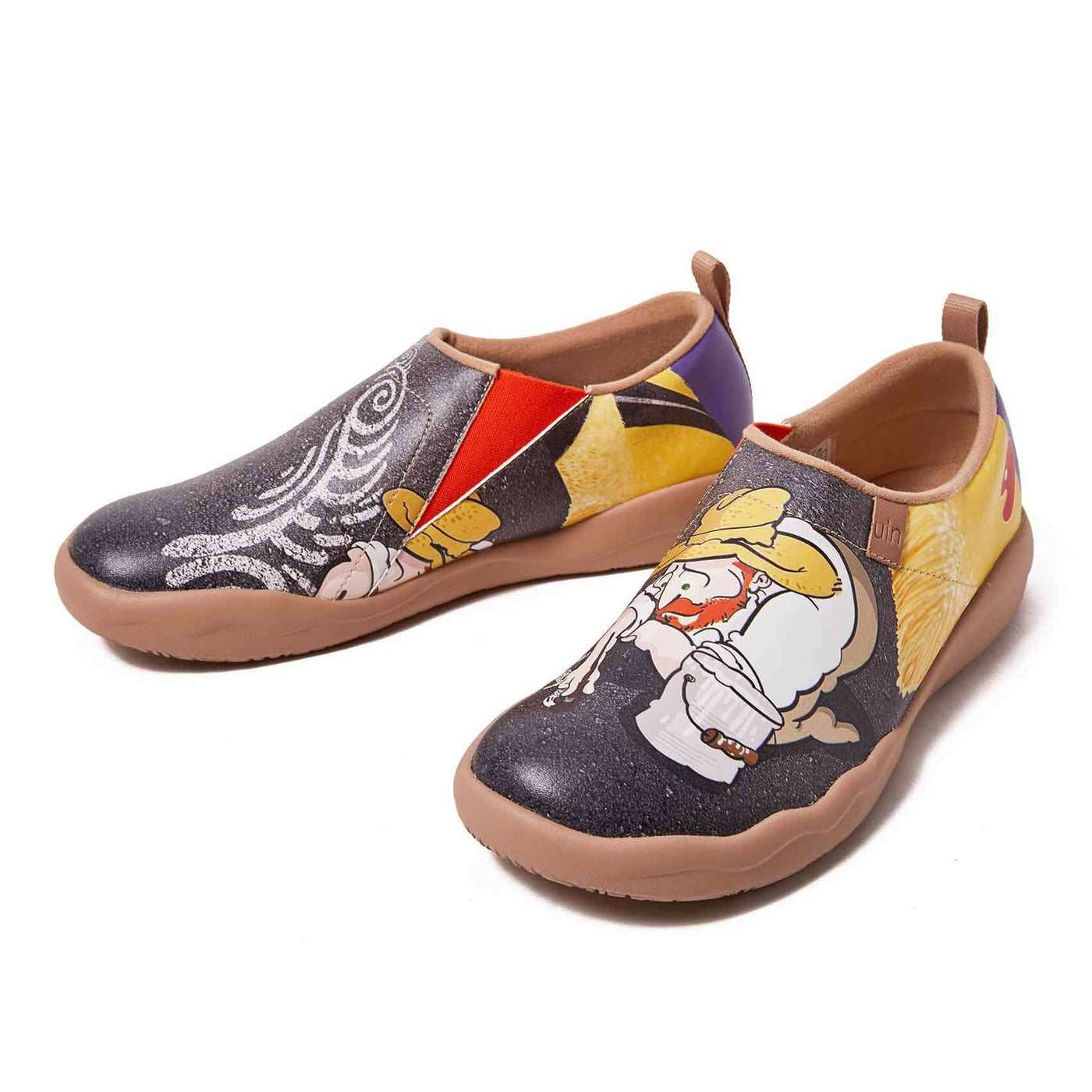 UIN Footwear Men Drawing Van Goh Canvas loafers