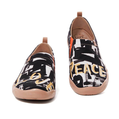 UIN Footwear Men Fight For Peace Canvas loafers