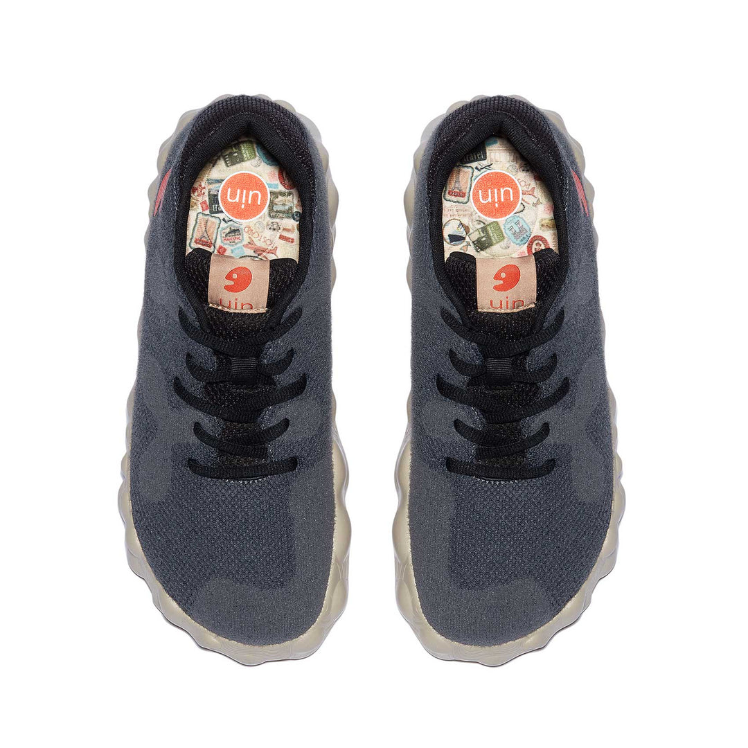 UIN Men Grey & Black Figueras I Men Canvas loafers