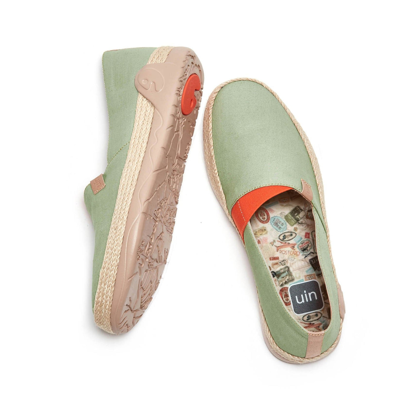 UIN Footwear Men Marbella Morandi Green Canvas loafers