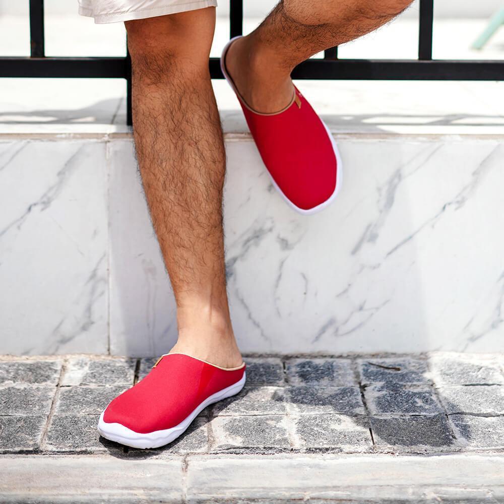 UIN Footwear Men Marbella Red Slipper Men Canvas loafers