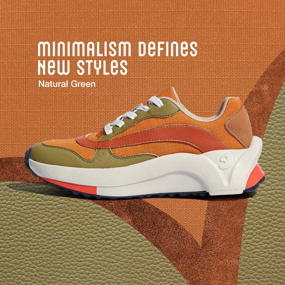 UIN Men Orange Green Sevilla II Women Canvas loafers