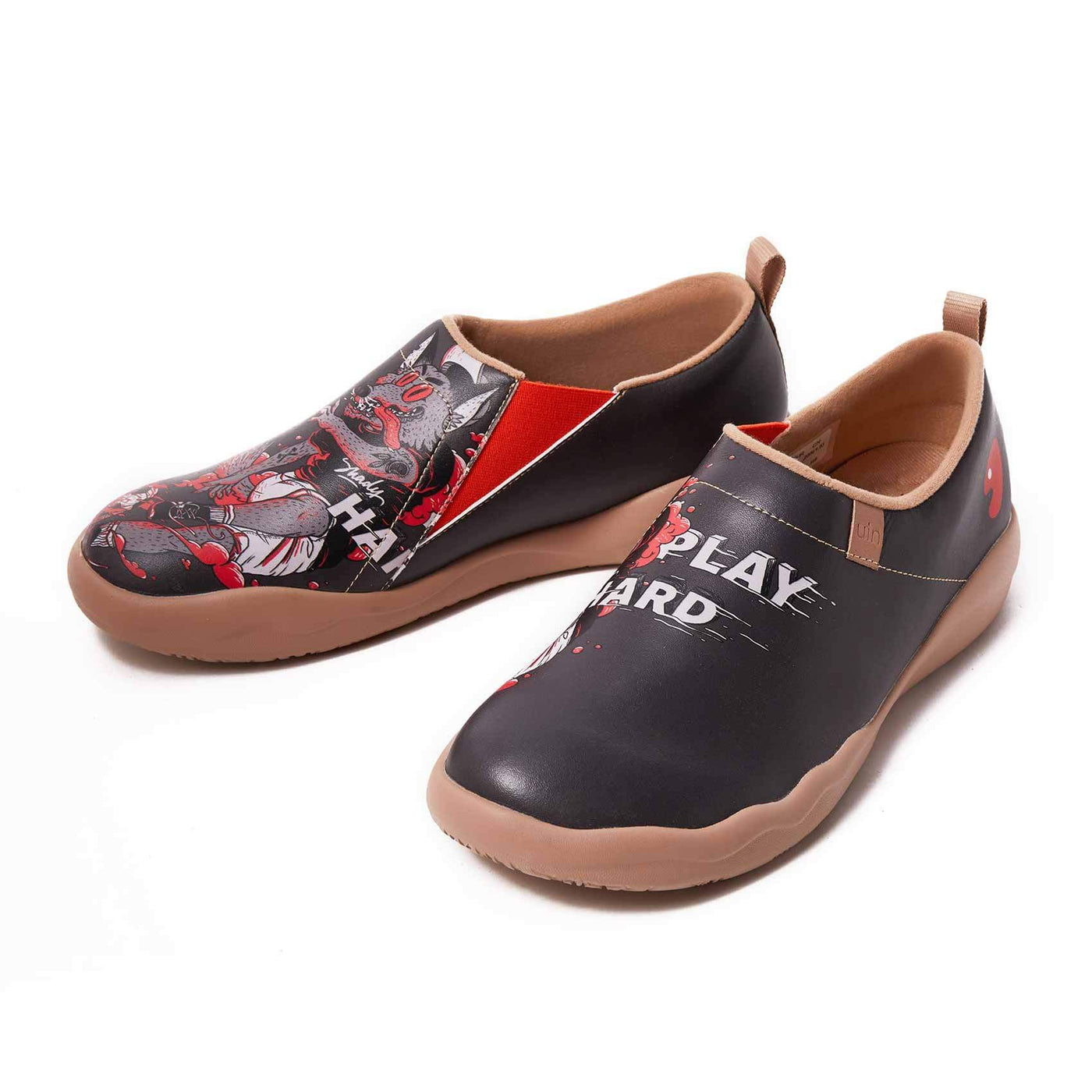 UIN Footwear Men Play Hard With Wolf Canvas loafers