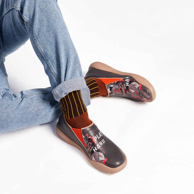 UIN Footwear Men Play Hard With Wolf Canvas loafers