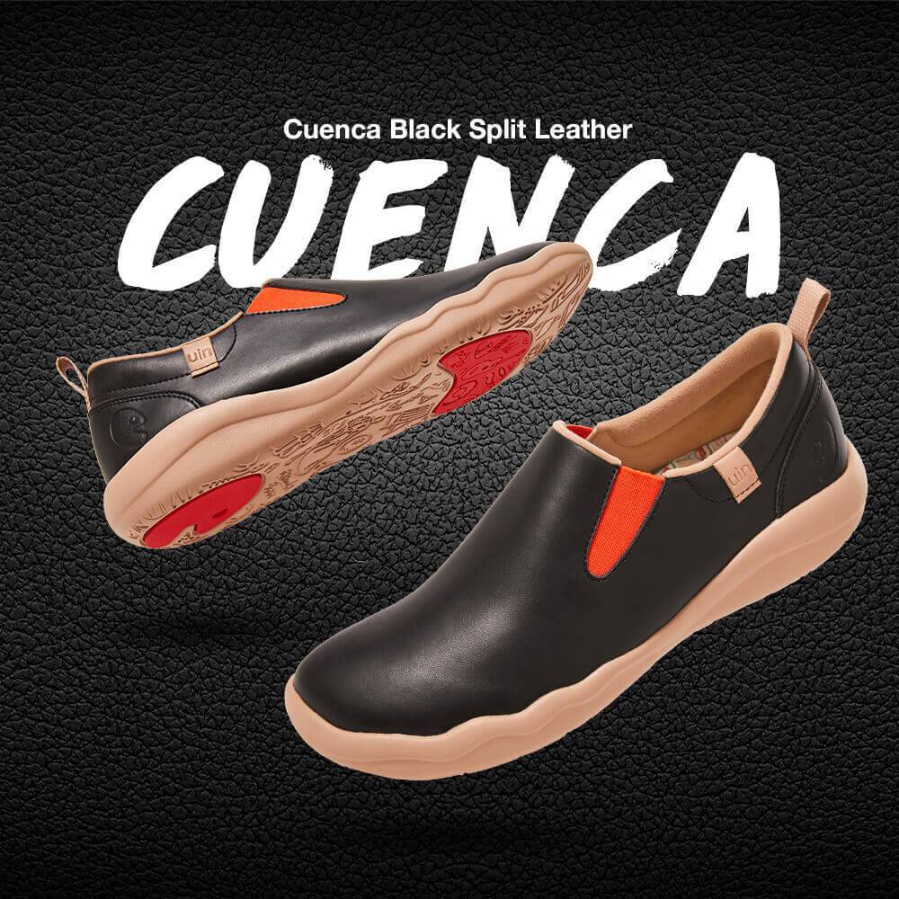 UIN Footwear Men (Pre-sale) Cuenca Black Split Leather Men Canvas loafers