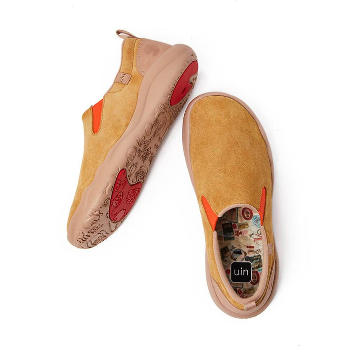 UIN Men (Pre-sale) Cuenca Khaki Cow Suede Men Canvas loafers