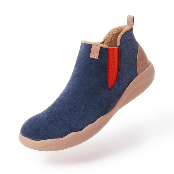 UIN Men (Pre-sale) Granada Deep Blue Cow Suede Boots Men Canvas loafers