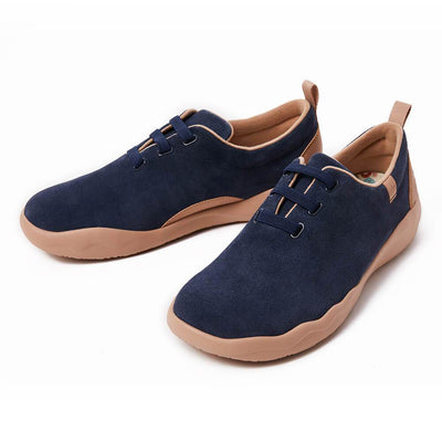 UIN Footwear Men (Pre-sale) Segovia Deep Blue Cow Suede Lace-up Shoes Men Canvas loafers