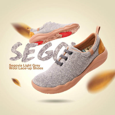 UIN Footwear Men (Pre-sale) Segovia Light Grey Wool Lace-up Shoes Men Canvas loafers