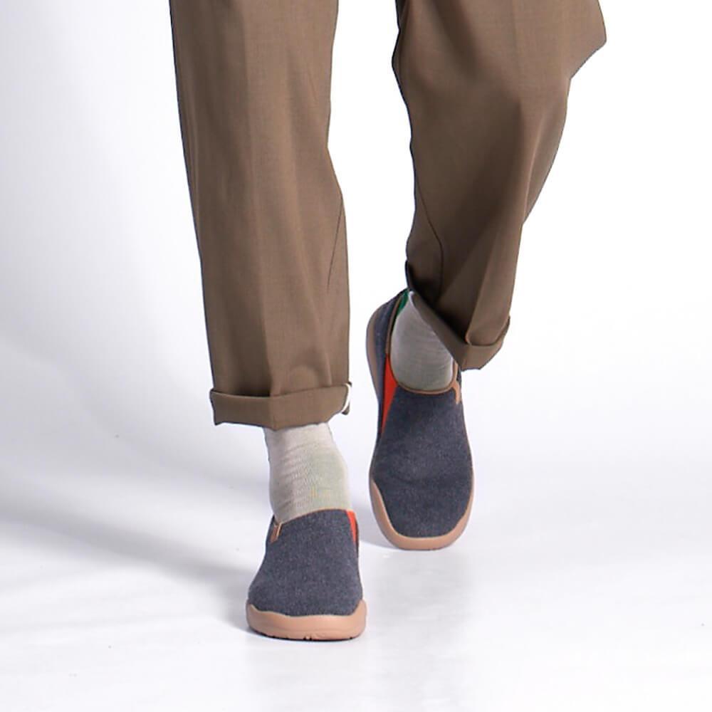 UIN Footwear Men (Pre-sale) Toledo II Deep Grey Wool Men Canvas loafers