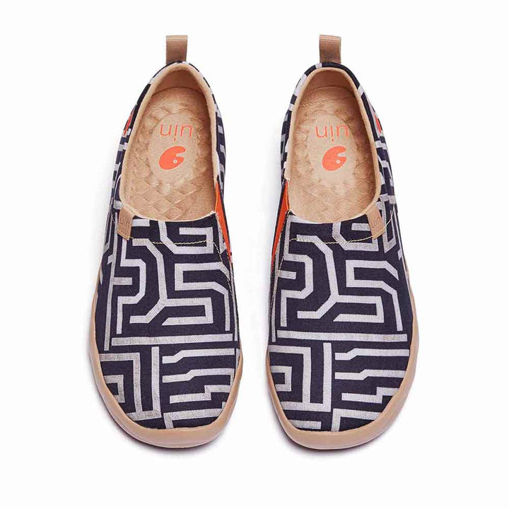 UIN Men Thread of Maze Canvas loafers