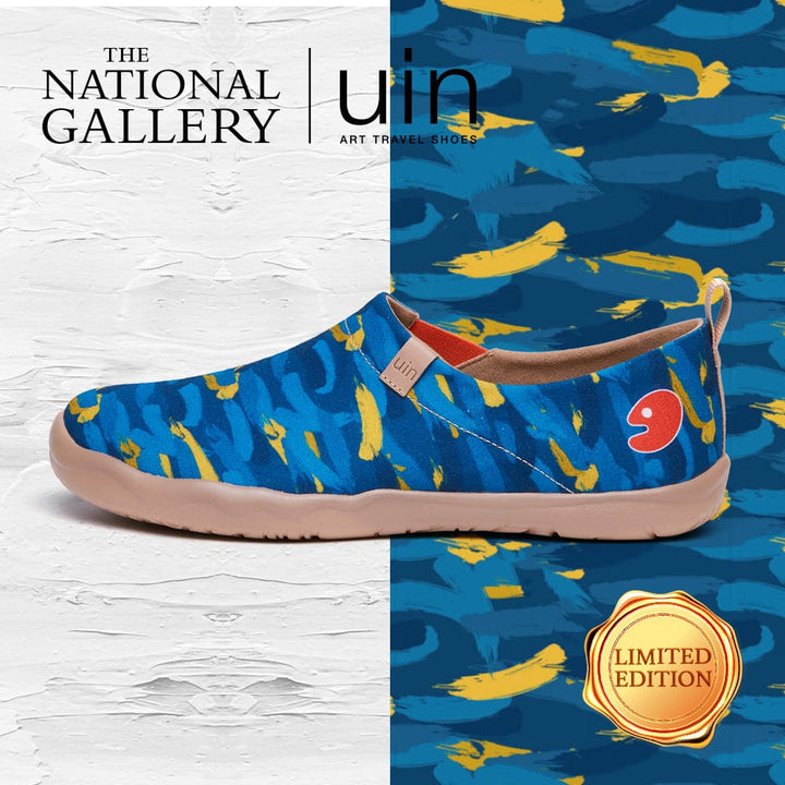 UIN Men Van Gogh Wheatfield with Cypresses V1 Men Canvas loafers