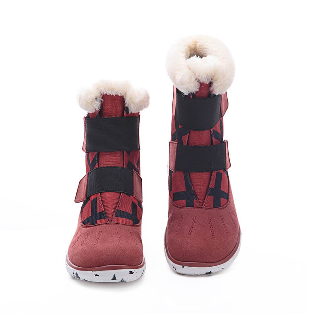 UIN Footwear Women Ashmole Boots Red Canvas loafers