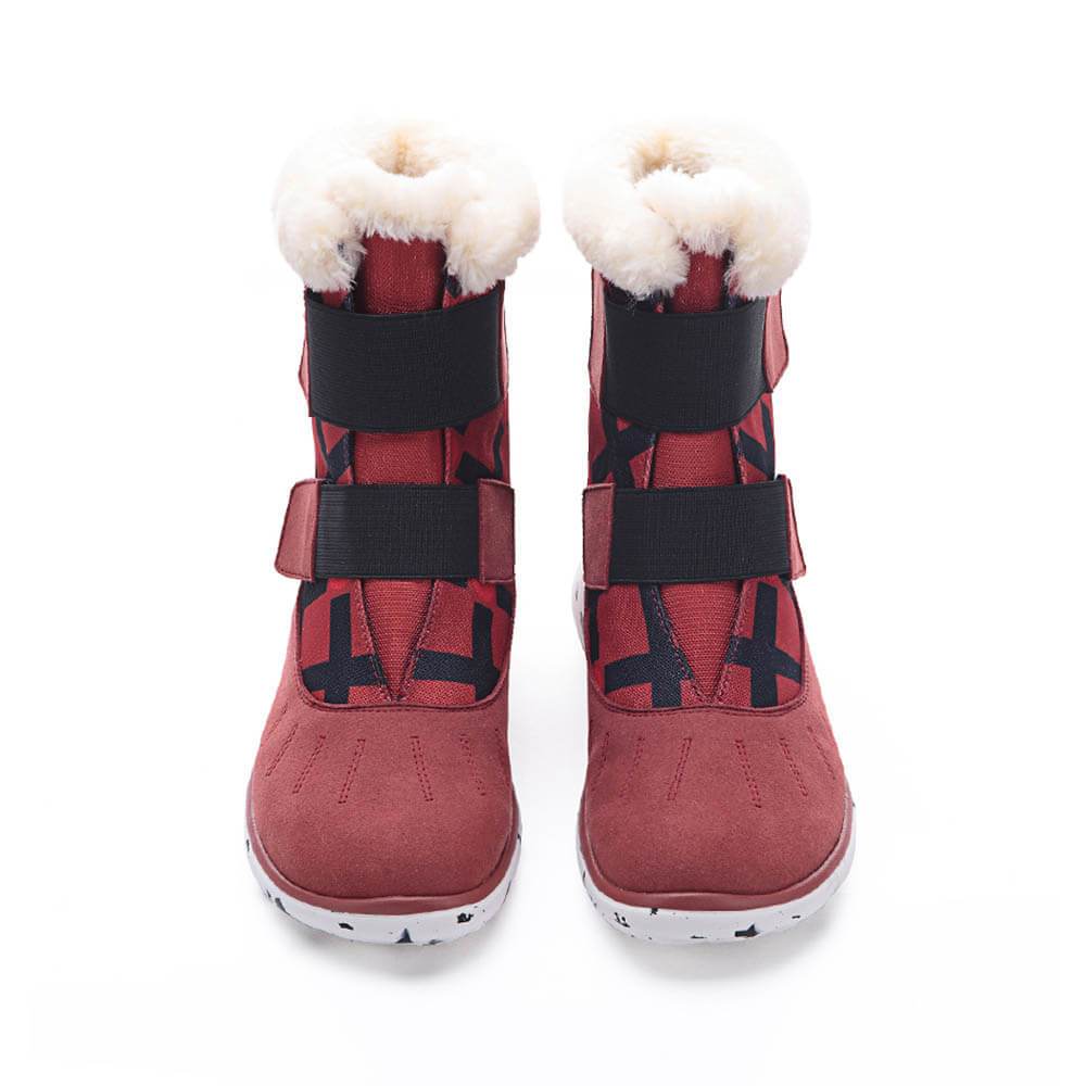 UIN Footwear Women Ashmole Boots Red Canvas loafers
