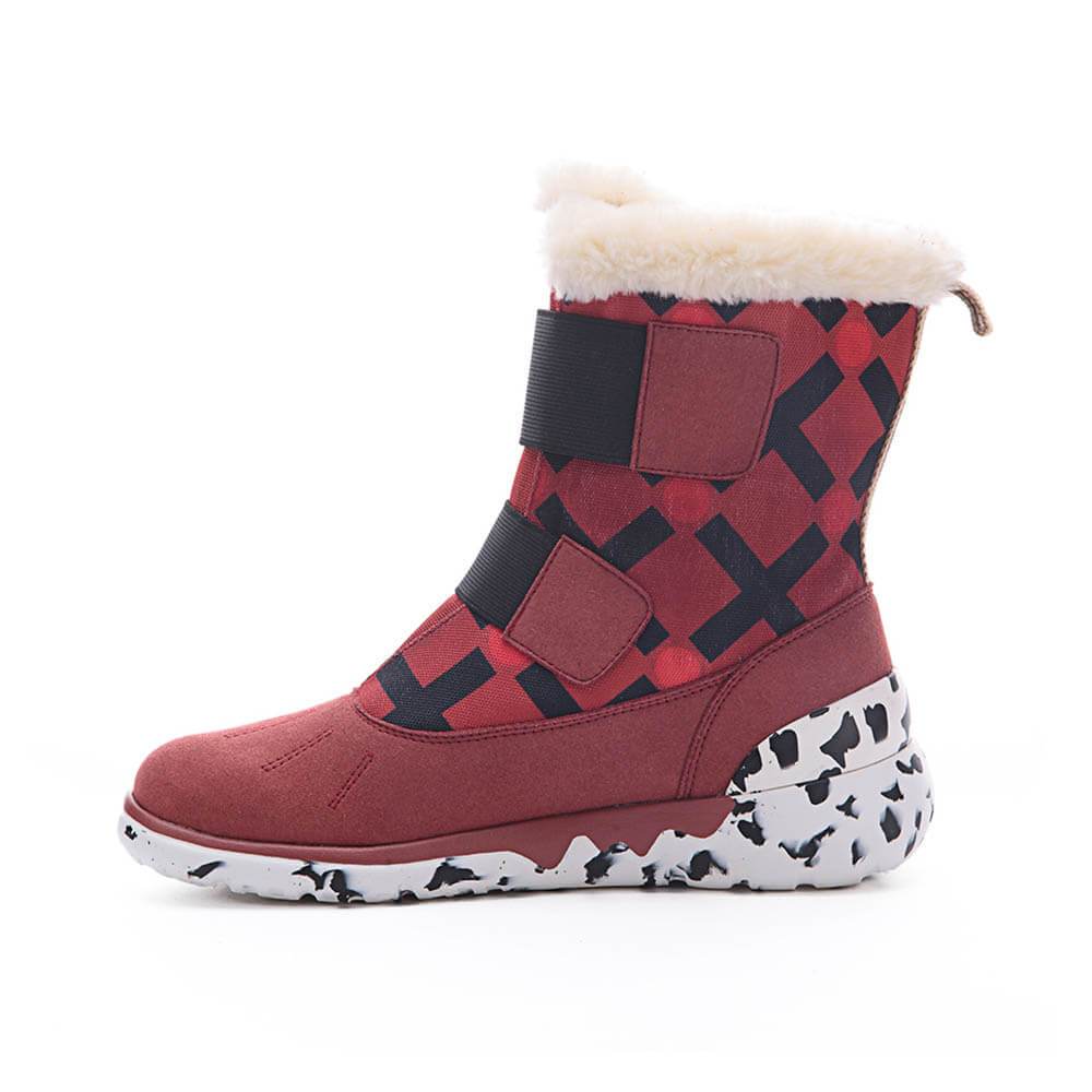 UIN Footwear Women Ashmole Boots Red Canvas loafers