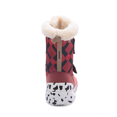 UIN Footwear Women Ashmole Boots Red Canvas loafers
