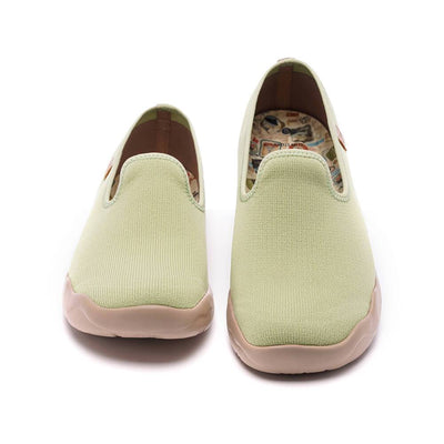 UIN Footwear Women Barcelona Knitted Light Green Canvas loafers