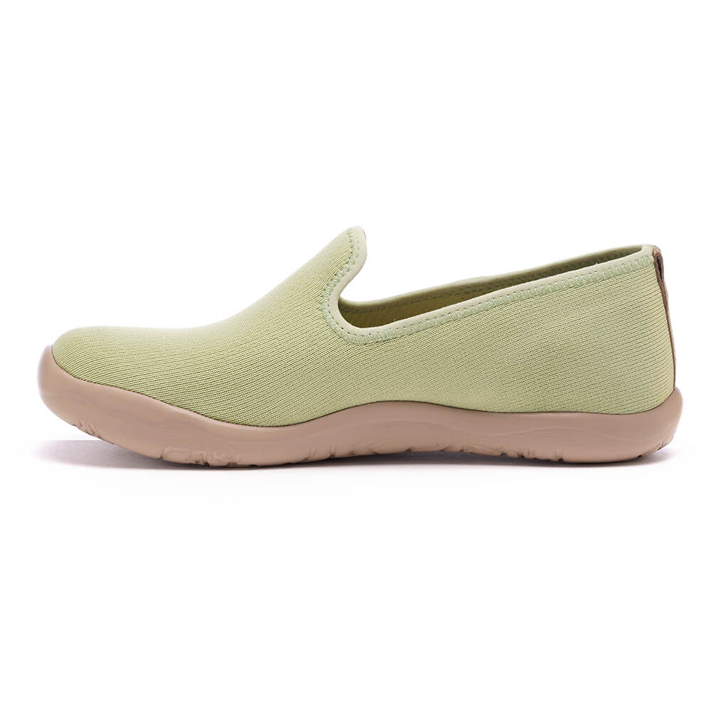 UIN Footwear Women Barcelona Knitted Light Green Canvas loafers