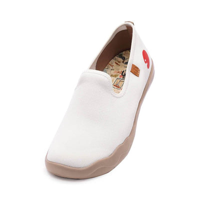 UIN Footwear Women Barcelona Knitted White Canvas loafers