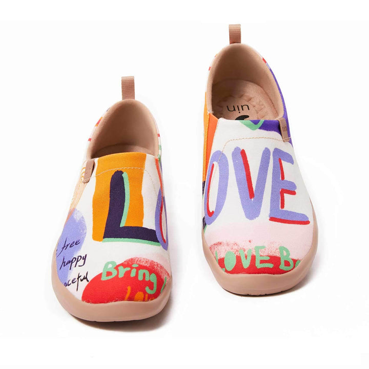 UIN Women Be Free Be Happy Canvas loafers