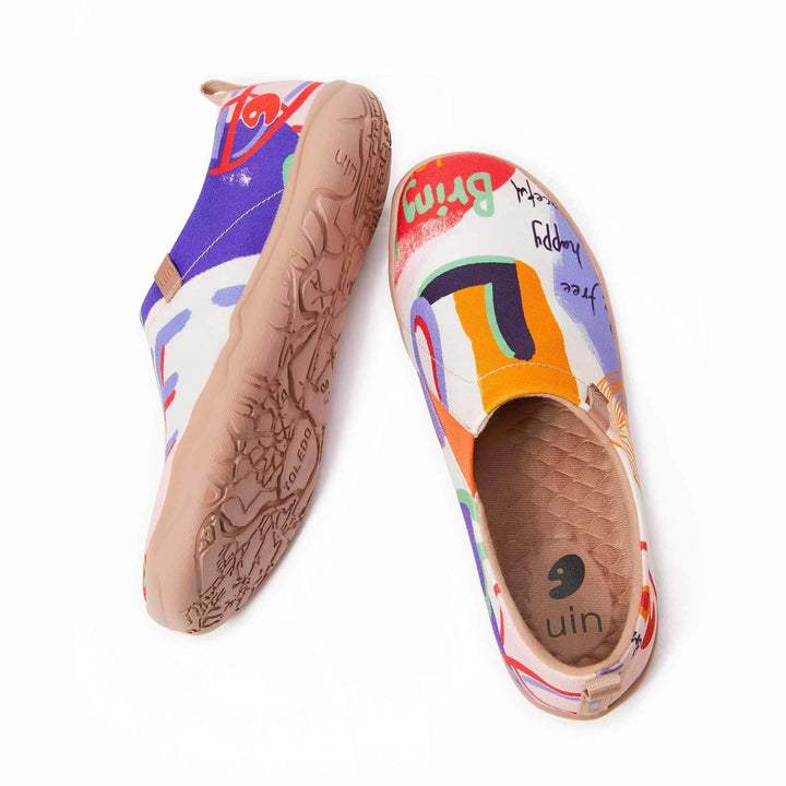 UIN Women Be Free Be Happy Canvas loafers