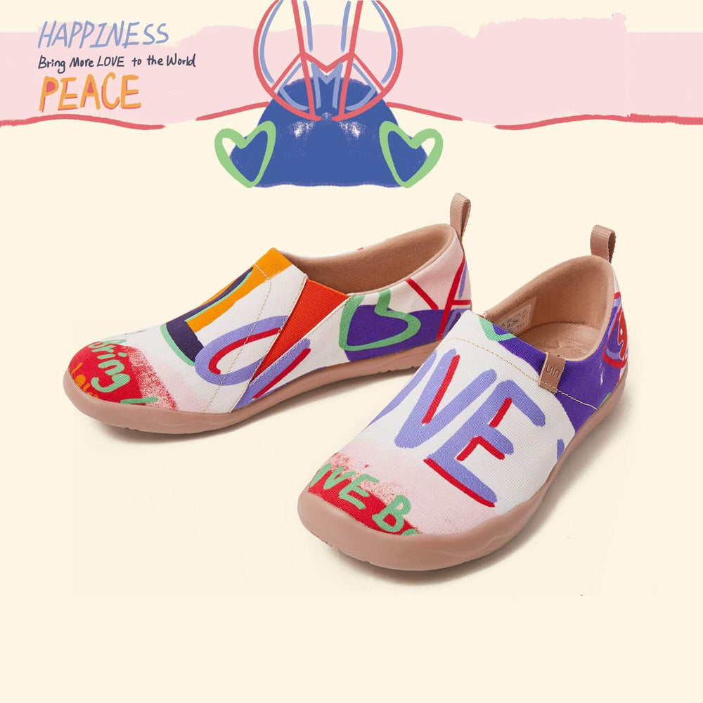 UIN Women Be Free Be Happy Canvas loafers