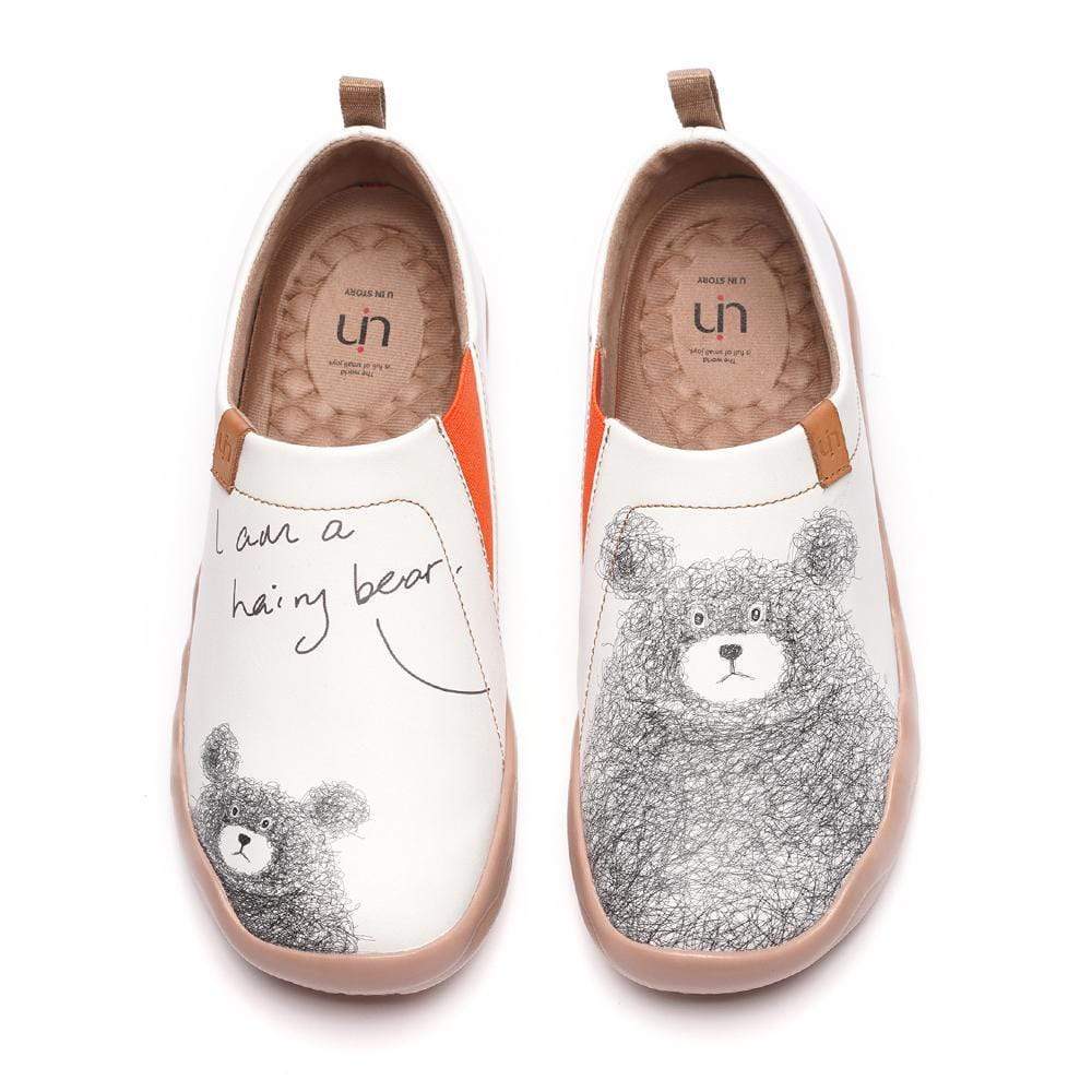 UIN Women -Be with You- Cute Bear Female Flat Shoes Canvas loafers