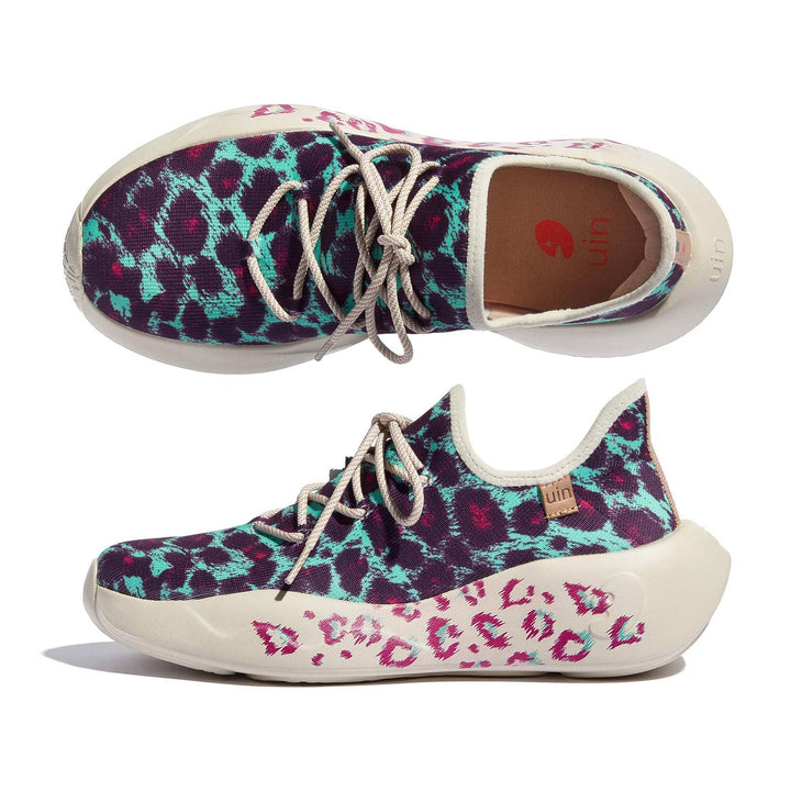 UIN Women Blue Purple Leopard San Sebastian II Women Canvas loafers