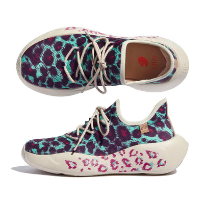 UIN Footwear Women Blue Purple Leopard San Sebastian II Women Canvas loafers