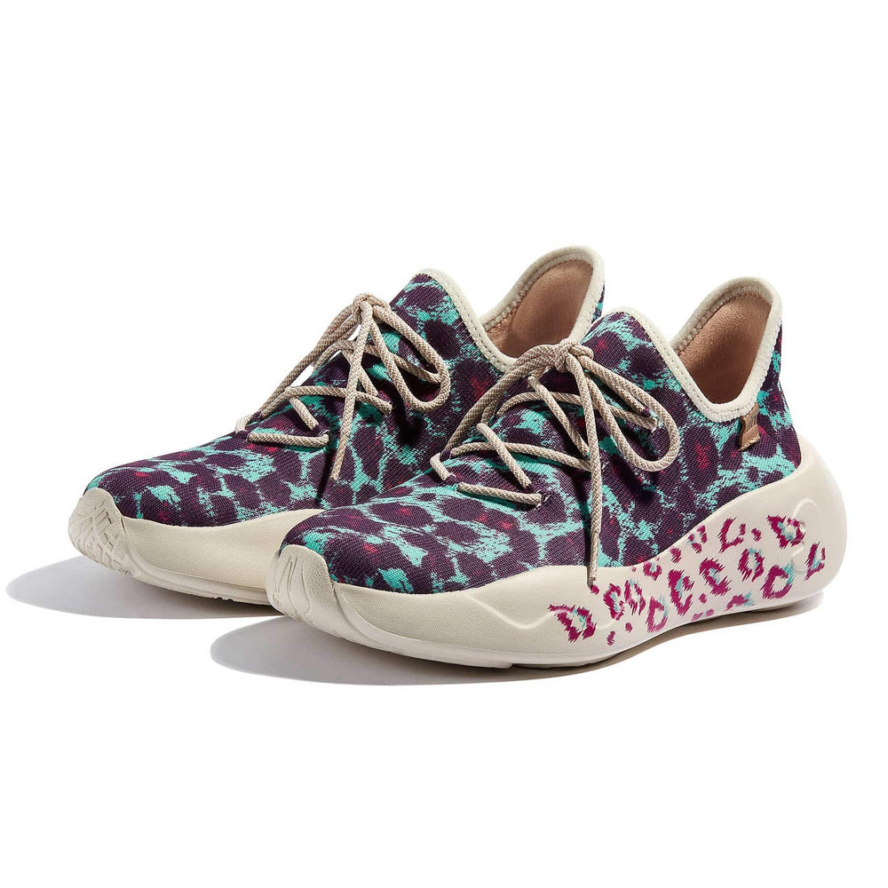 UIN Women Blue Purple Leopard San Sebastian II Women Canvas loafers