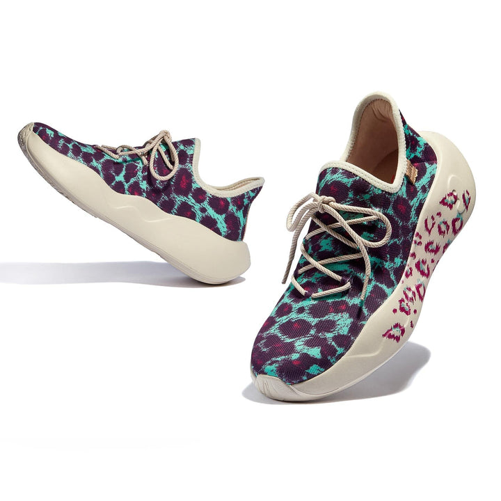 UIN Women Blue Purple Leopard San Sebastian II Women Canvas loafers