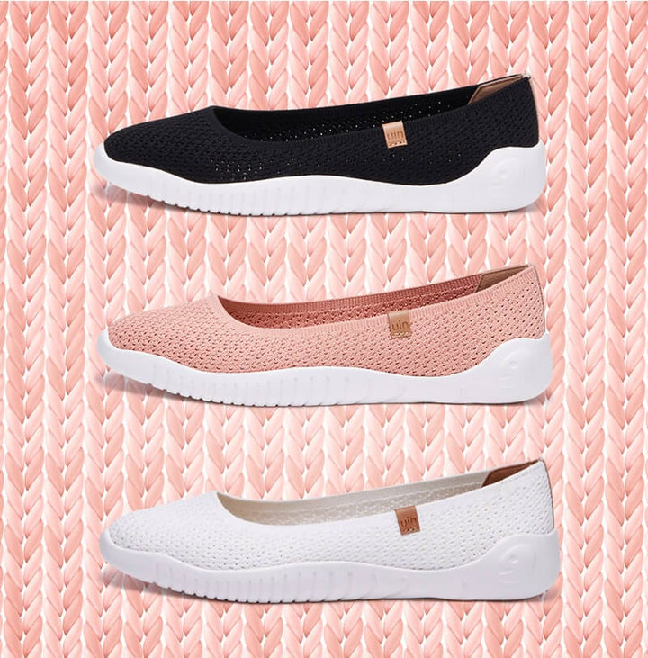 UIN Women Charcoal Black Knitted Minorca III Women Canvas loafers