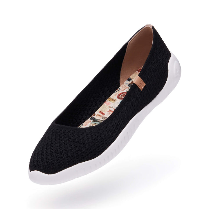 UIN Women Charcoal Black Knitted Minorca III Women Canvas loafers
