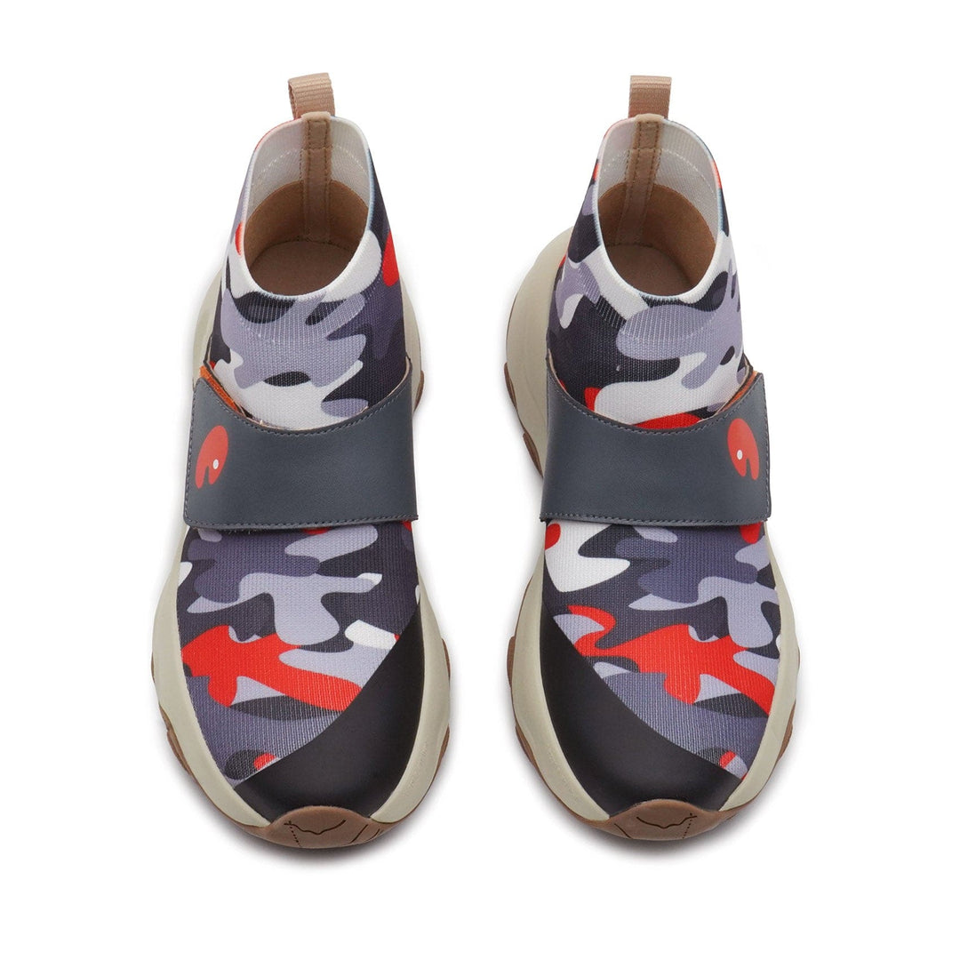 UIN Women Crack-Red & Grey Cazorla II Women Canvas loafers