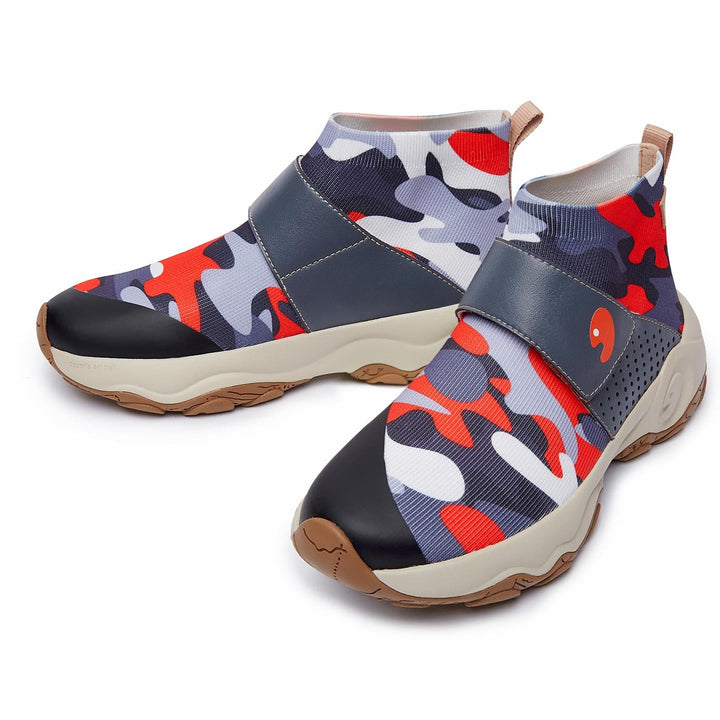 UIN Women Crack-Red & Grey Cazorla II Women Canvas loafers