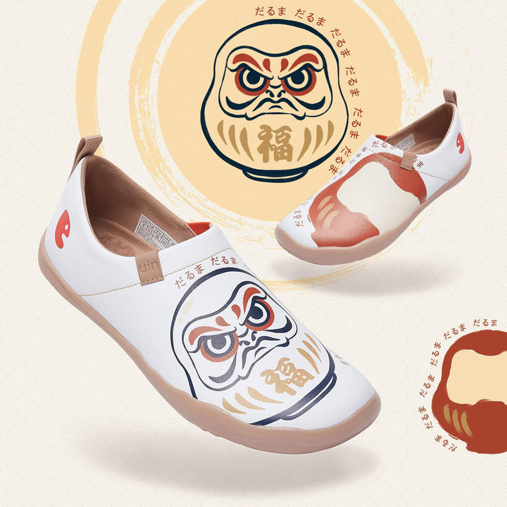UIN Women Daruma-White Canvas loafers
