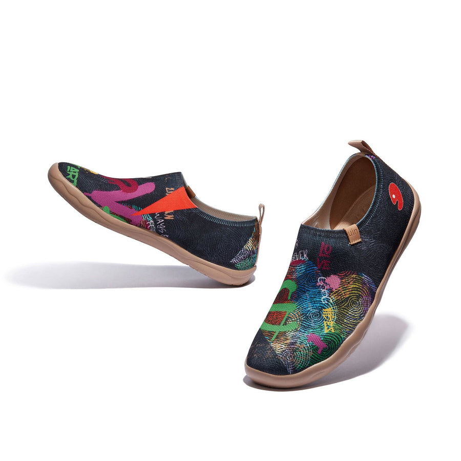 UIN women's Art Painted Travel Shoes Slip On Casual Knit Loafers ...