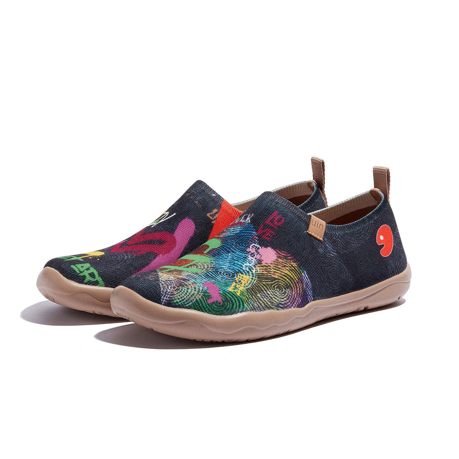 UIN women's Art Painted Travel Shoes Slip On Casual Knit Loafers ...