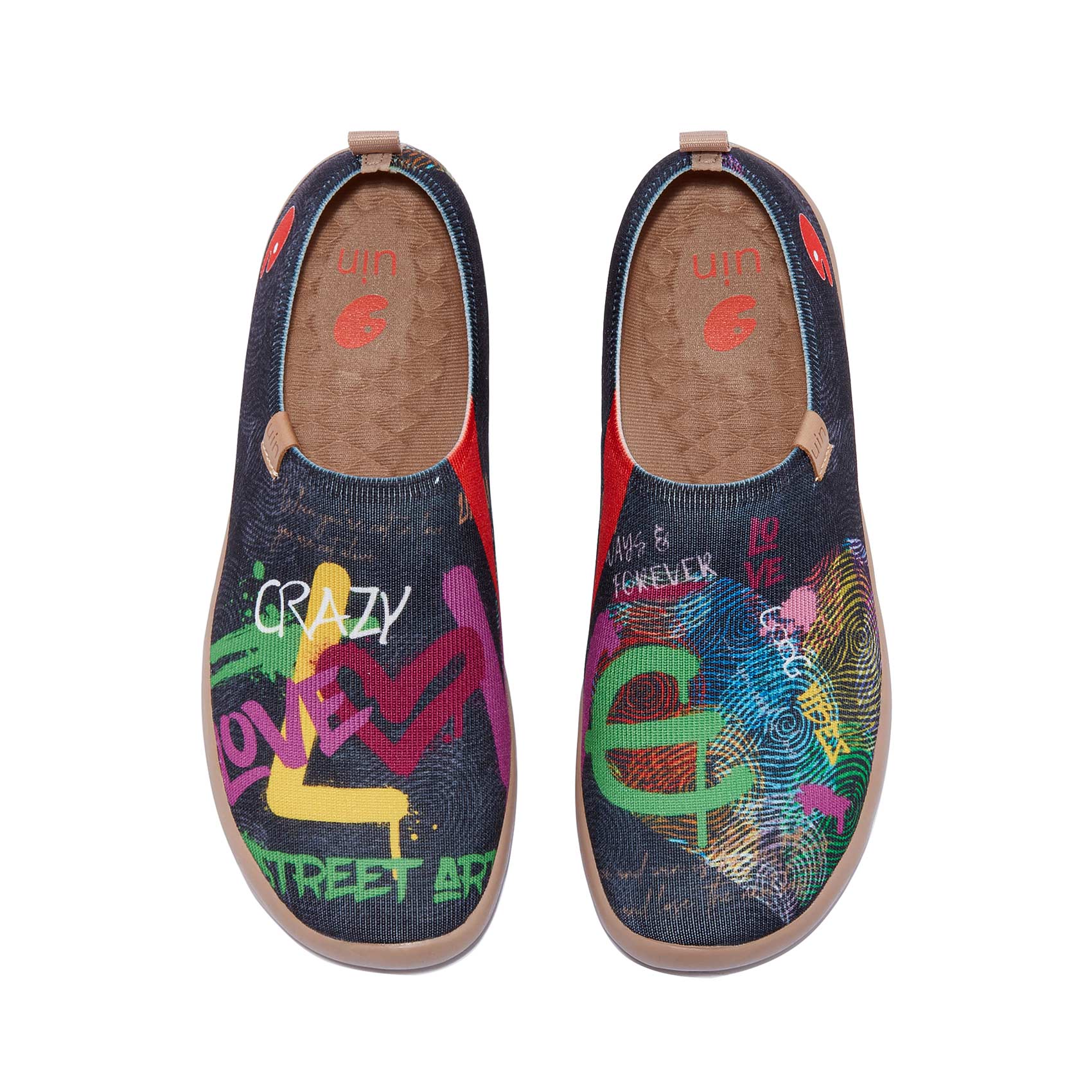 UIN women's Art Painted Travel Shoes Slip On Casual Knit Loafers ...