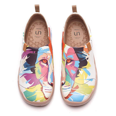 UIN Footwear Women -Hello, Lion- Multicolored Microfiber Leather Female Flats Canvas loafers