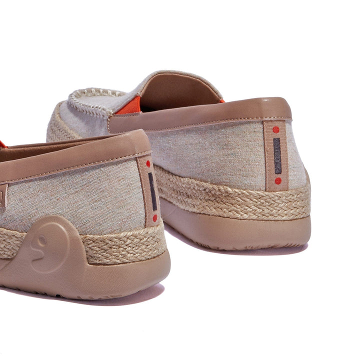 UIN Women Khaki Brown Marbella V Women Canvas loafers