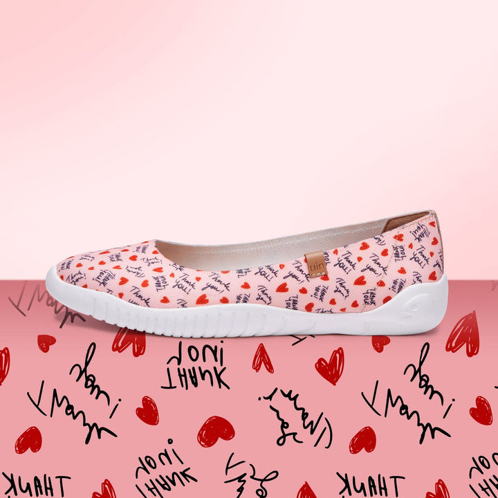 UIN Women Love Letter Minorca III Women Canvas loafers