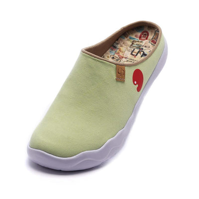 UIN Footwear Women Marbella Light Green Slipper Canvas loafers