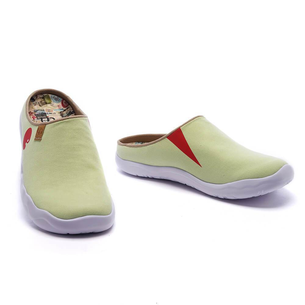 UIN Footwear Women Marbella Light Green Slipper Canvas loafers