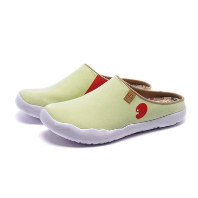 UIN Footwear Women Marbella Light Green Slipper Canvas loafers