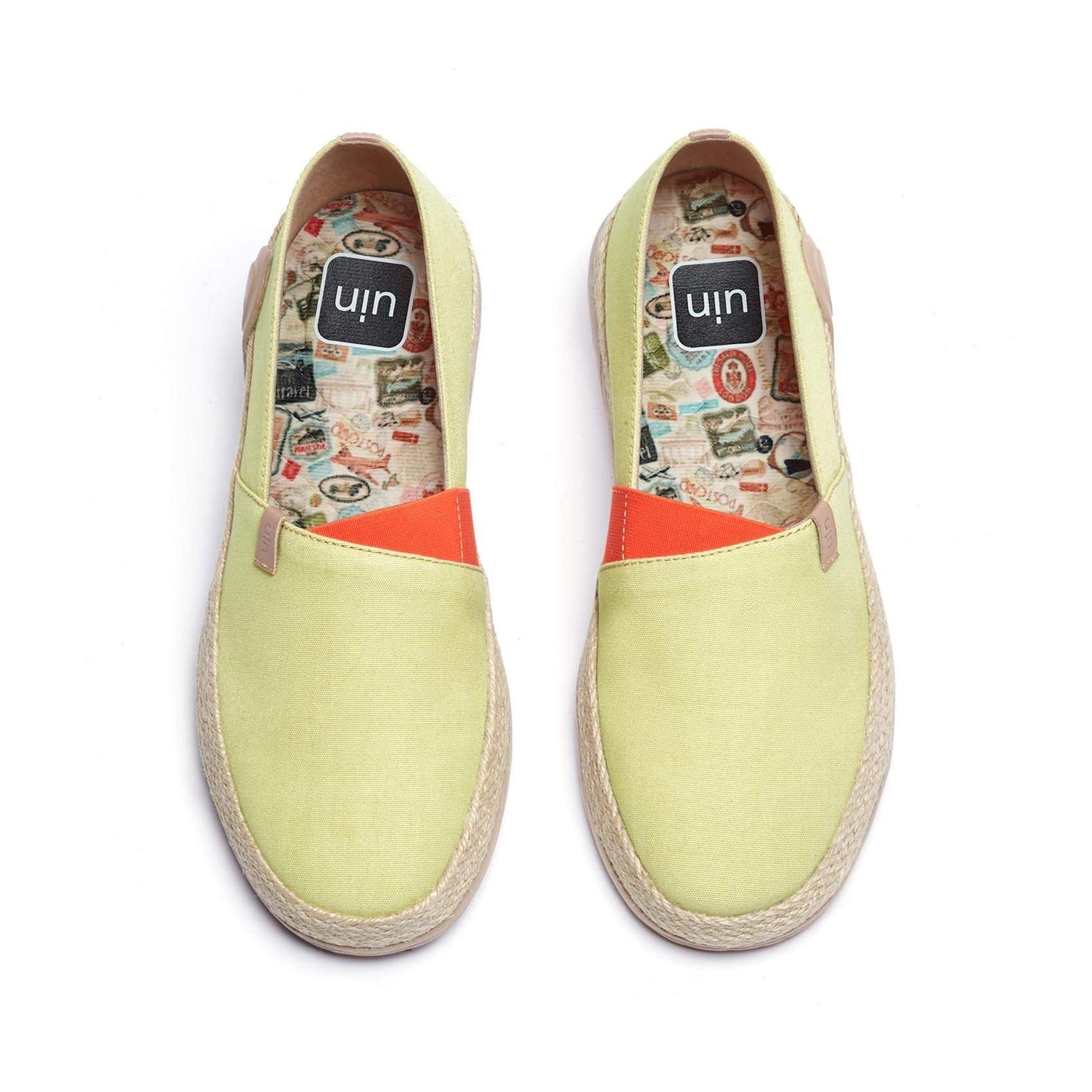 UIN Footwear Women Marbella Pale Green Canvas loafers