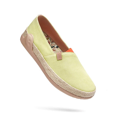 UIN Footwear Women Marbella Pale Green Canvas loafers